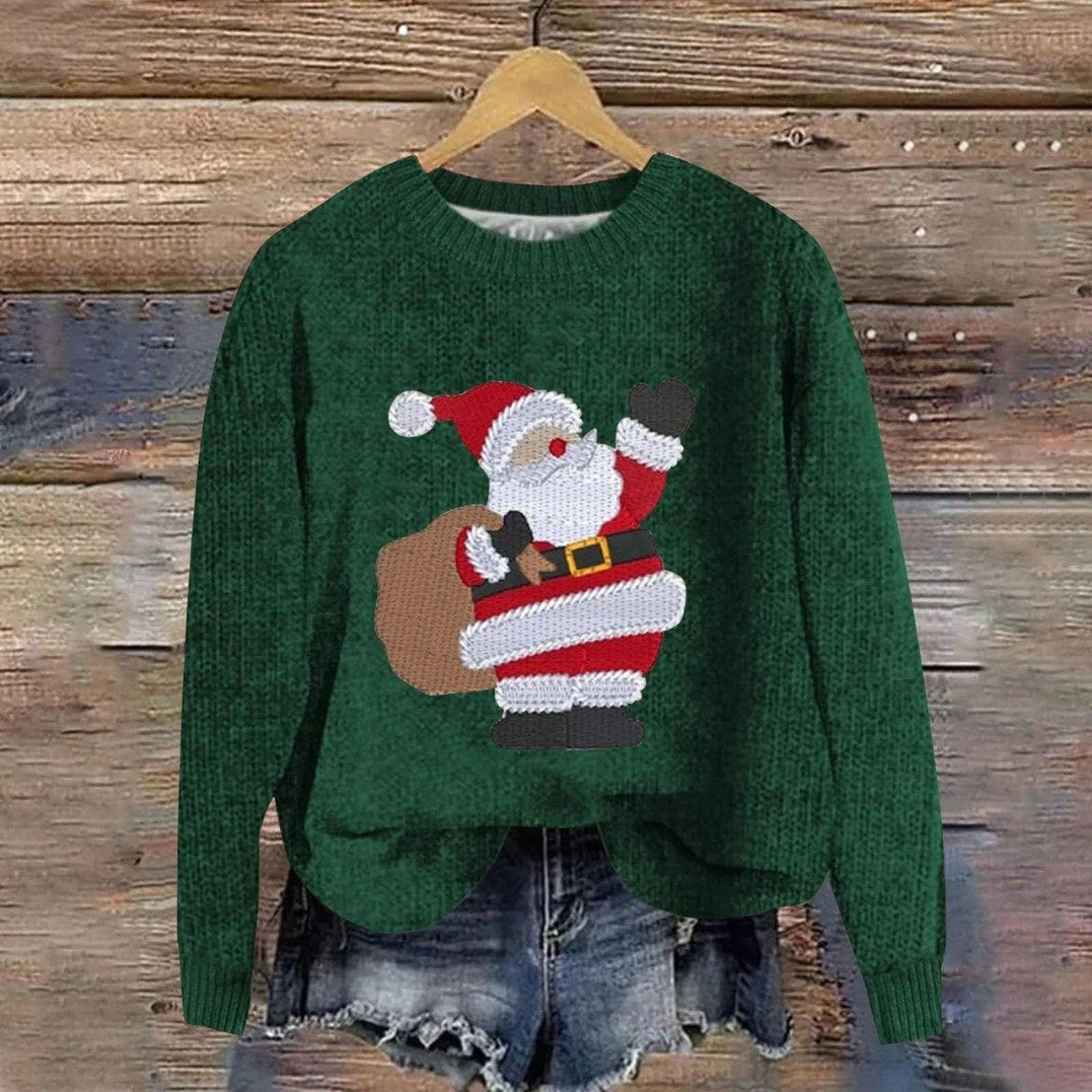 Alina — Kuscheliger Weihnachtssweater für Damen aus Strick mit Santa-Motiv, Das Modehaus Luzern