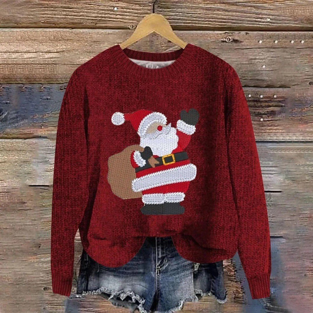 Alina — Kuscheliger Weihnachtssweater für Damen aus Strick mit Santa-Motiv, Das Modehaus Luzern