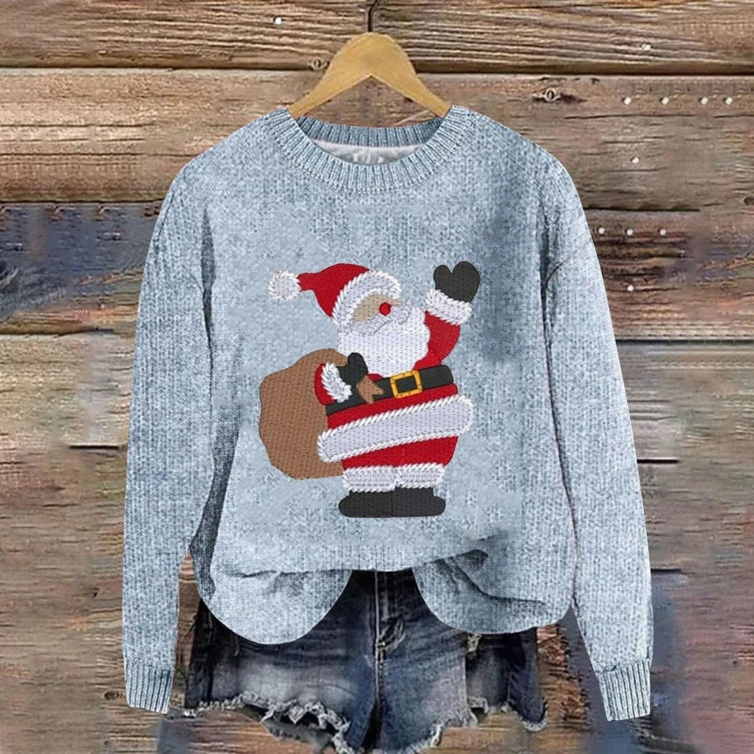 Alina — Kuscheliger Weihnachtssweater für Damen aus Strick mit Santa-Motiv, Das Modehaus Luzern
