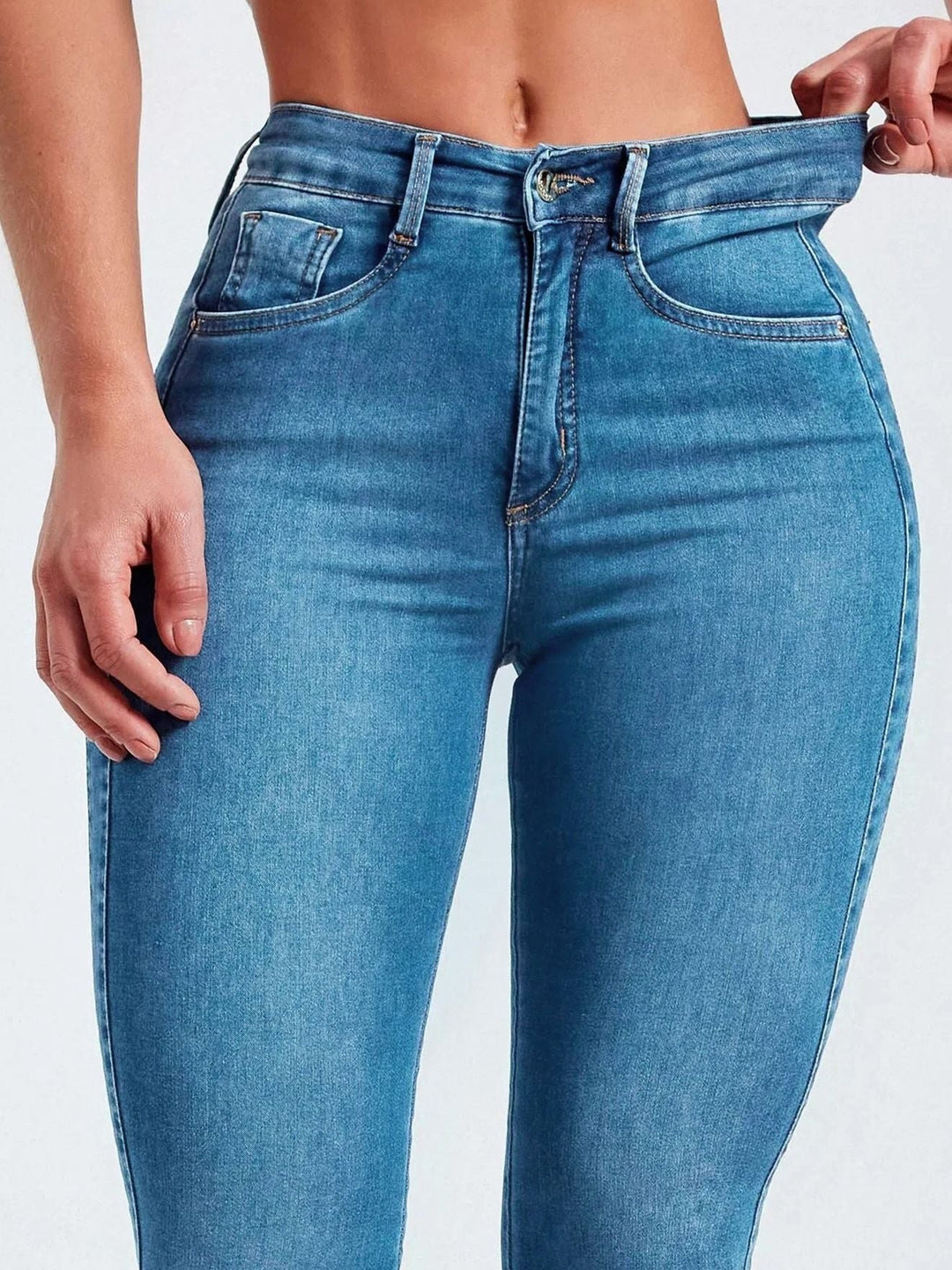 Andrea — Bequeme schmale Leggings für Damen in Jeansoptik mit hohem Bund, Das Modehaus Luzern