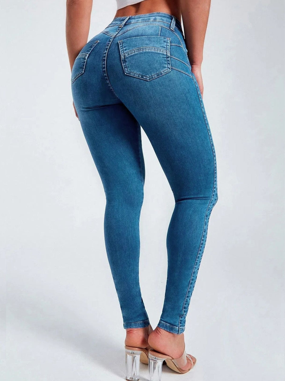 Andrea — Bequeme schmale Leggings für Damen in Jeansoptik mit hohem Bund, Das Modehaus Luzern