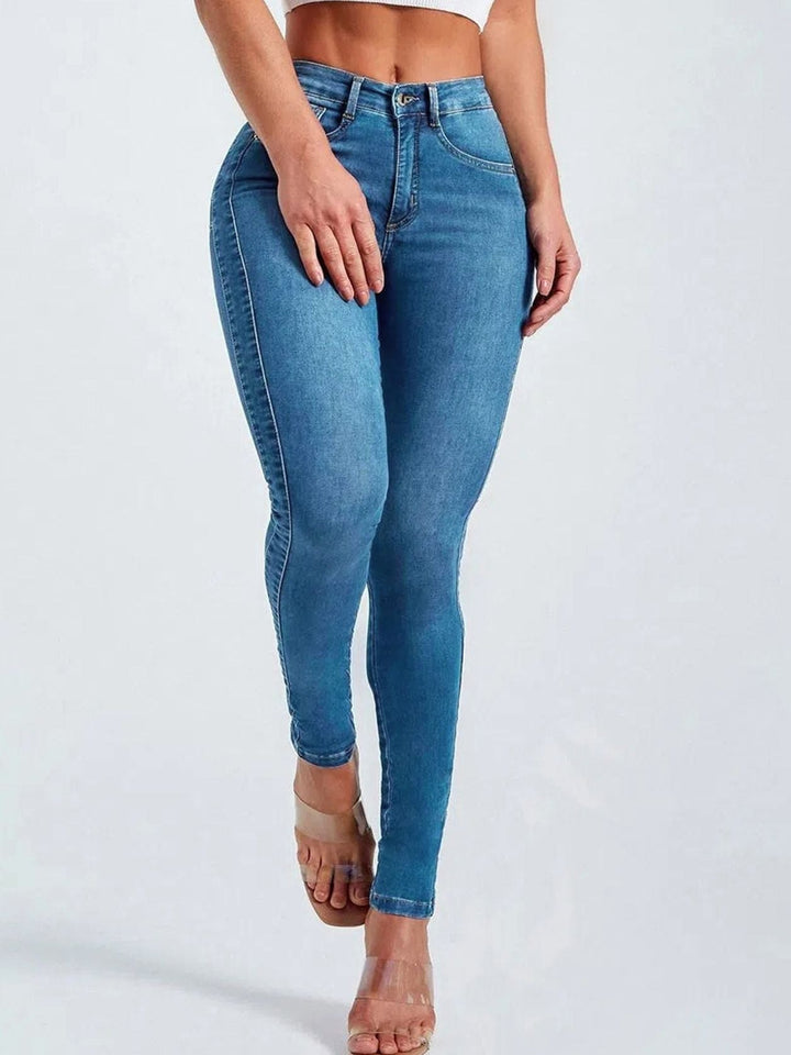 Andrea — Bequeme schmale Leggings für Damen in Jeansoptik mit hohem Bund, Das Modehaus Luzern