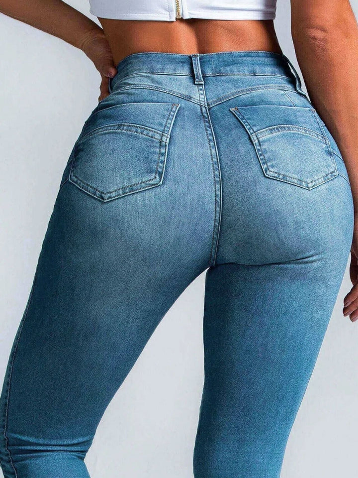 Andrea — Bequeme schmale Leggings für Damen in Jeansoptik mit hohem Bund, Das Modehaus Luzern