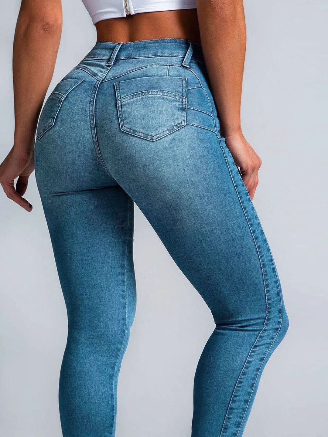 Andrea — Bequeme schmale Leggings für Damen in Jeansoptik mit hohem Bund, Das Modehaus Luzern
