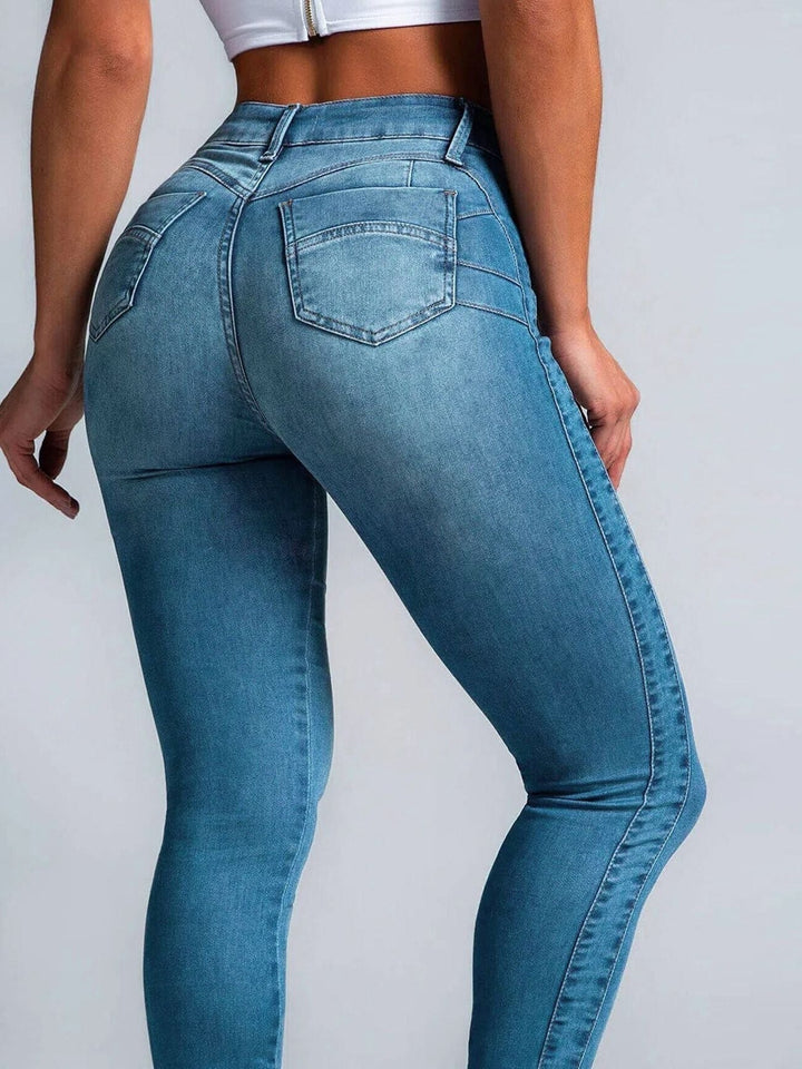 Andrea — Bequeme schmale Leggings für Damen in Jeansoptik mit hohem Bund, Das Modehaus Luzern