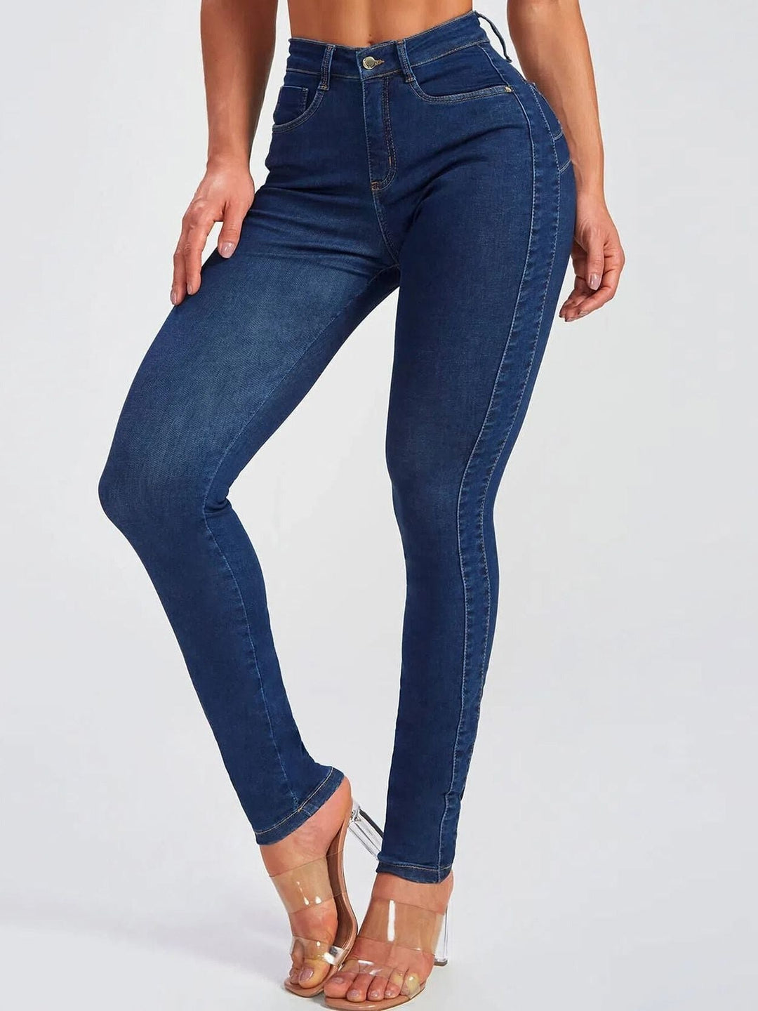 Andrea — Bequeme schmale Leggings für Damen in Jeansoptik mit hohem Bund, Das Modehaus Luzern