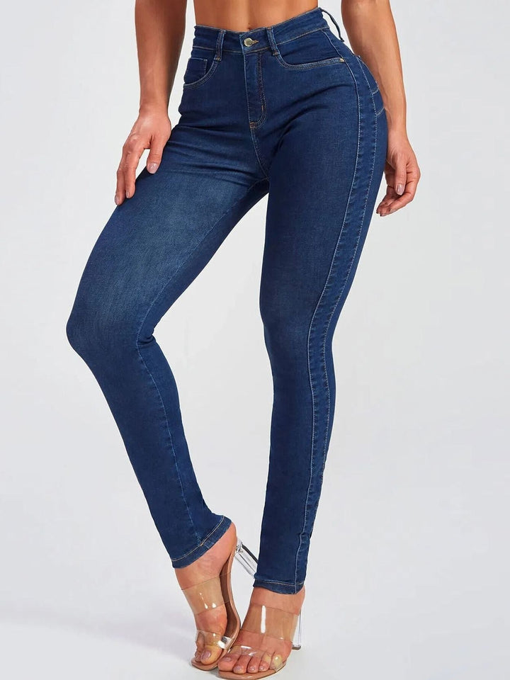 Andrea — Bequeme schmale Leggings für Damen in Jeansoptik mit hohem Bund, Das Modehaus Luzern