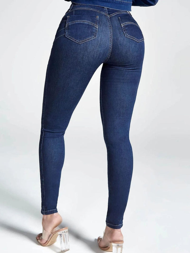 Andrea — Bequeme schmale Leggings für Damen in Jeansoptik mit hohem Bund, Das Modehaus Luzern