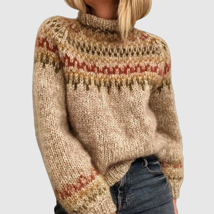 Annik — Dicker Weihnachtssweater für Damen mit Norwegermuster und Bündchen, Das Modehaus Luzern