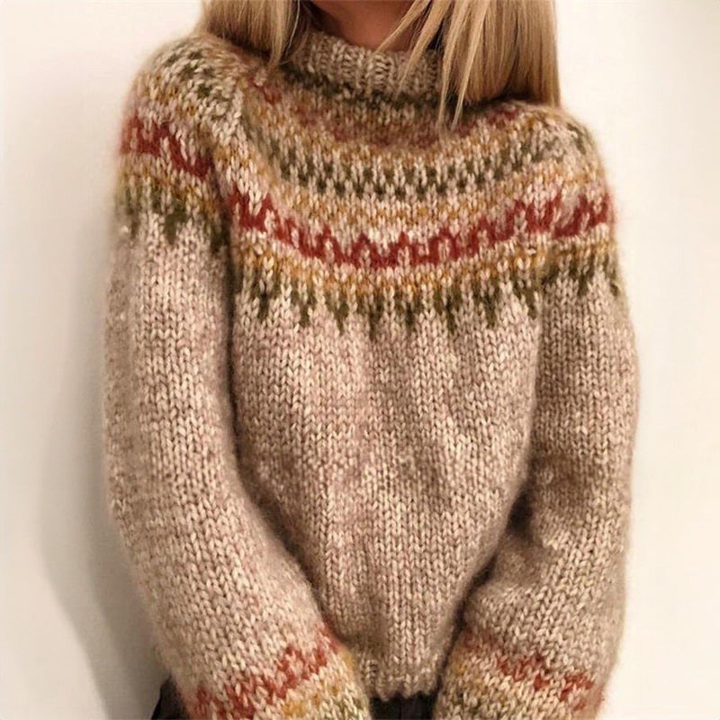 Annik — Dicker Weihnachtssweater für Damen mit Norwegermuster und Bündchen, Das Modehaus Luzern