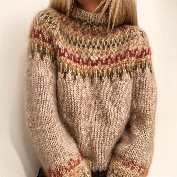 Annik — Dicker Weihnachtssweater für Damen mit Norwegermuster und Bündchen, Das Modehaus Luzern