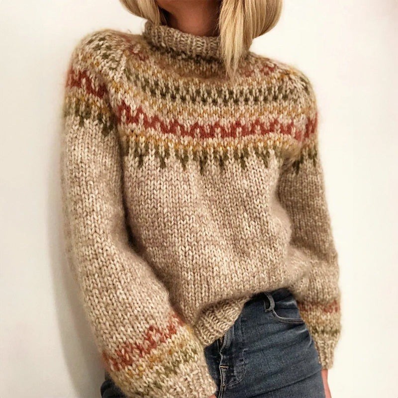 Annik — Dicker Weihnachtssweater für Damen mit Norwegermuster und Bündchen, Das Modehaus Luzern