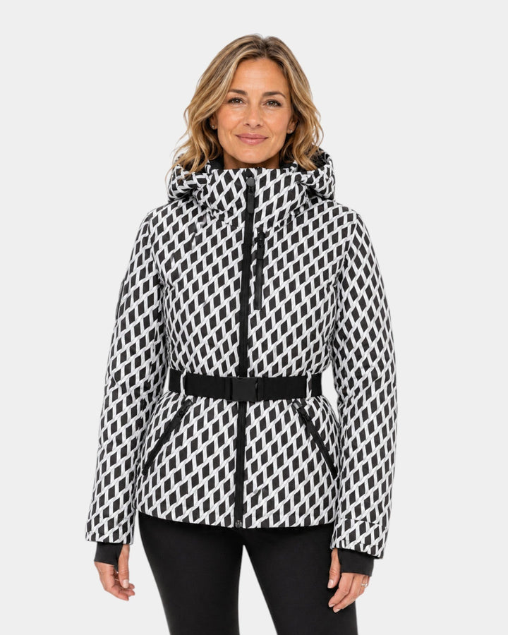 Beatrix — Gesteppte Skijacke für Damen mit Gürtel und Stehkragen, Das Modehaus Luzern