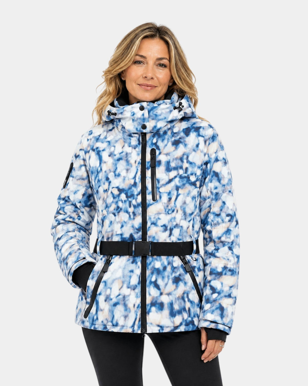 Beatrix — Gesteppte Skijacke für Damen mit Gürtel und Stehkragen, Das Modehaus Luzern
