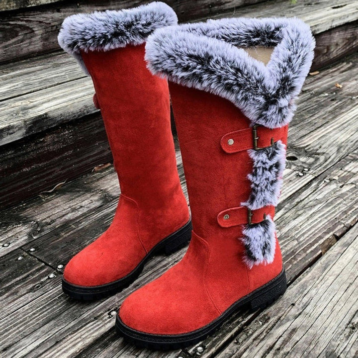Bettina — Warme gefütterte Winterschuhe für Damen mit Kunstfell am Schaft, Das Modehaus Luzern