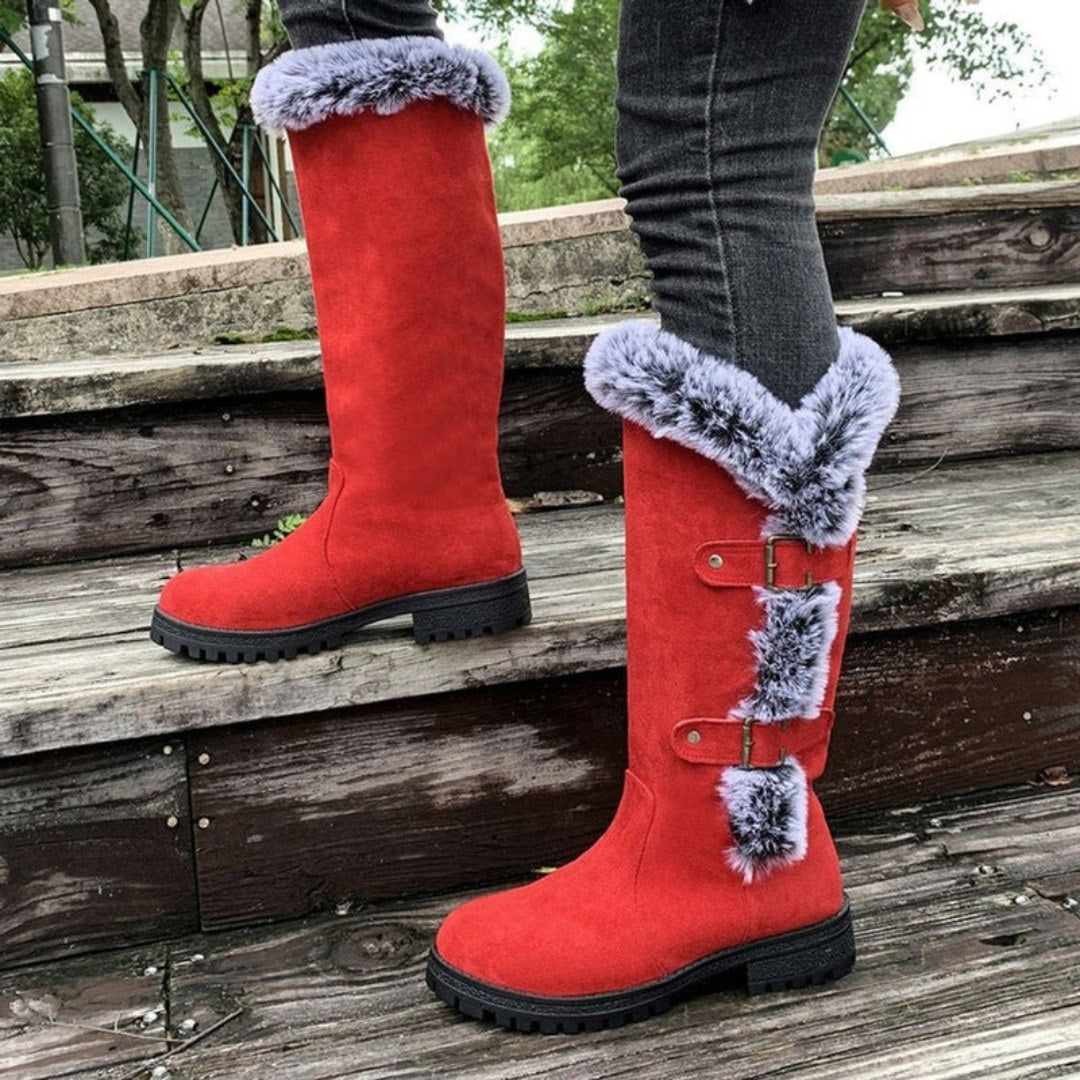 Bettina — Warme gefütterte Winterschuhe für Damen mit Kunstfell am Schaft, Das Modehaus Luzern