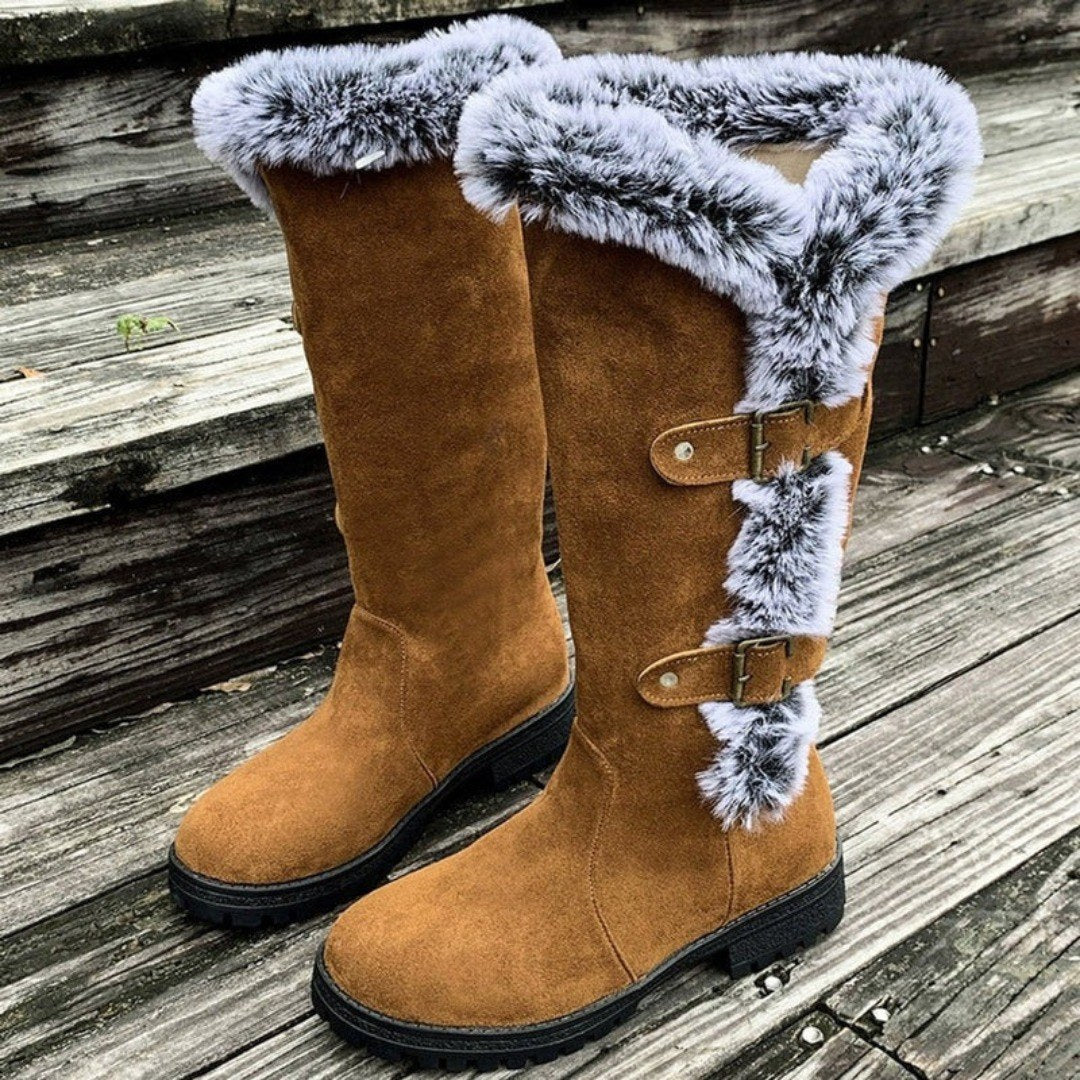 Bettina — Warme gefütterte Winterschuhe für Damen mit Kunstfell am Schaft, Das Modehaus Luzern