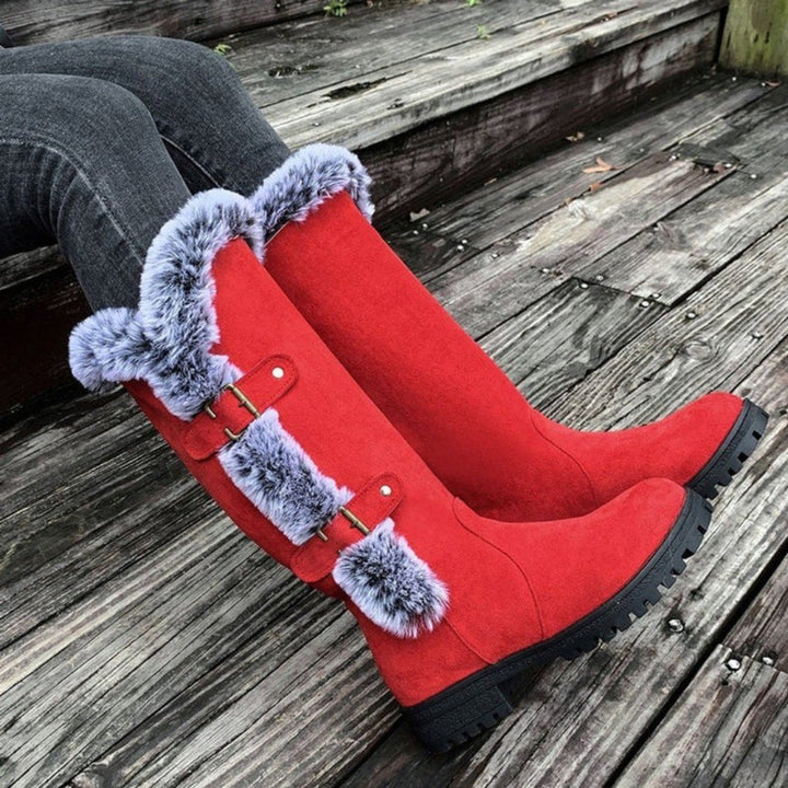 Bettina — Warme gefütterte Winterschuhe für Damen mit Kunstfell am Schaft, Das Modehaus Luzern