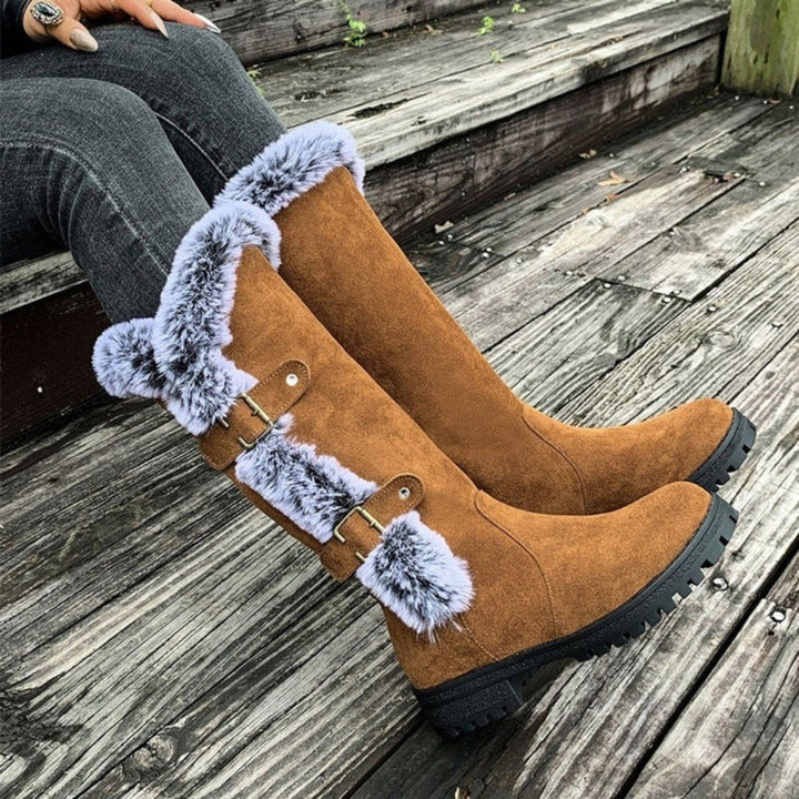 Bettina — Warme gefütterte Winterschuhe für Damen mit Kunstfell am Schaft, Das Modehaus Luzern