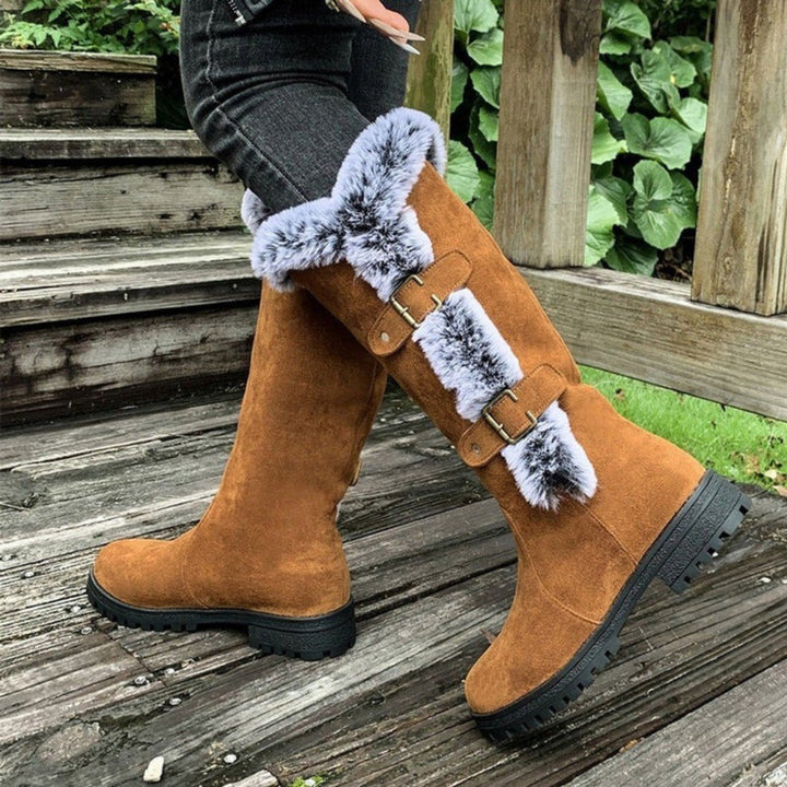 Bettina — Warme gefütterte Winterschuhe für Damen mit Kunstfell am Schaft, Das Modehaus Luzern