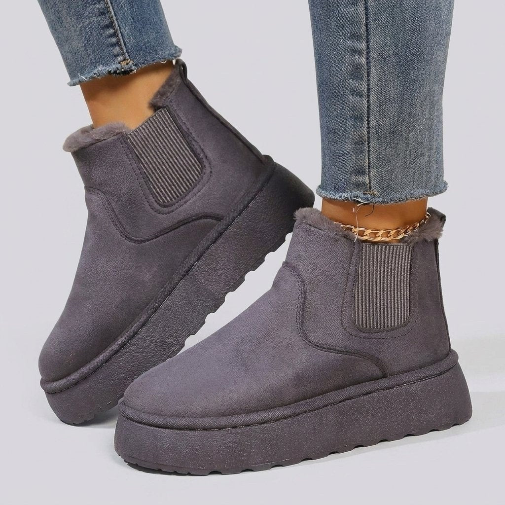 Bianca — Warme gefütterte Chelsea Winterschuhe für Damen mit Plateau, Das Modehaus Luzern