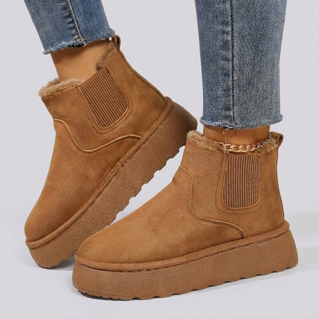 Bianca — Warme gefütterte Chelsea Winterschuhe für Damen mit Plateau, Das Modehaus Luzern