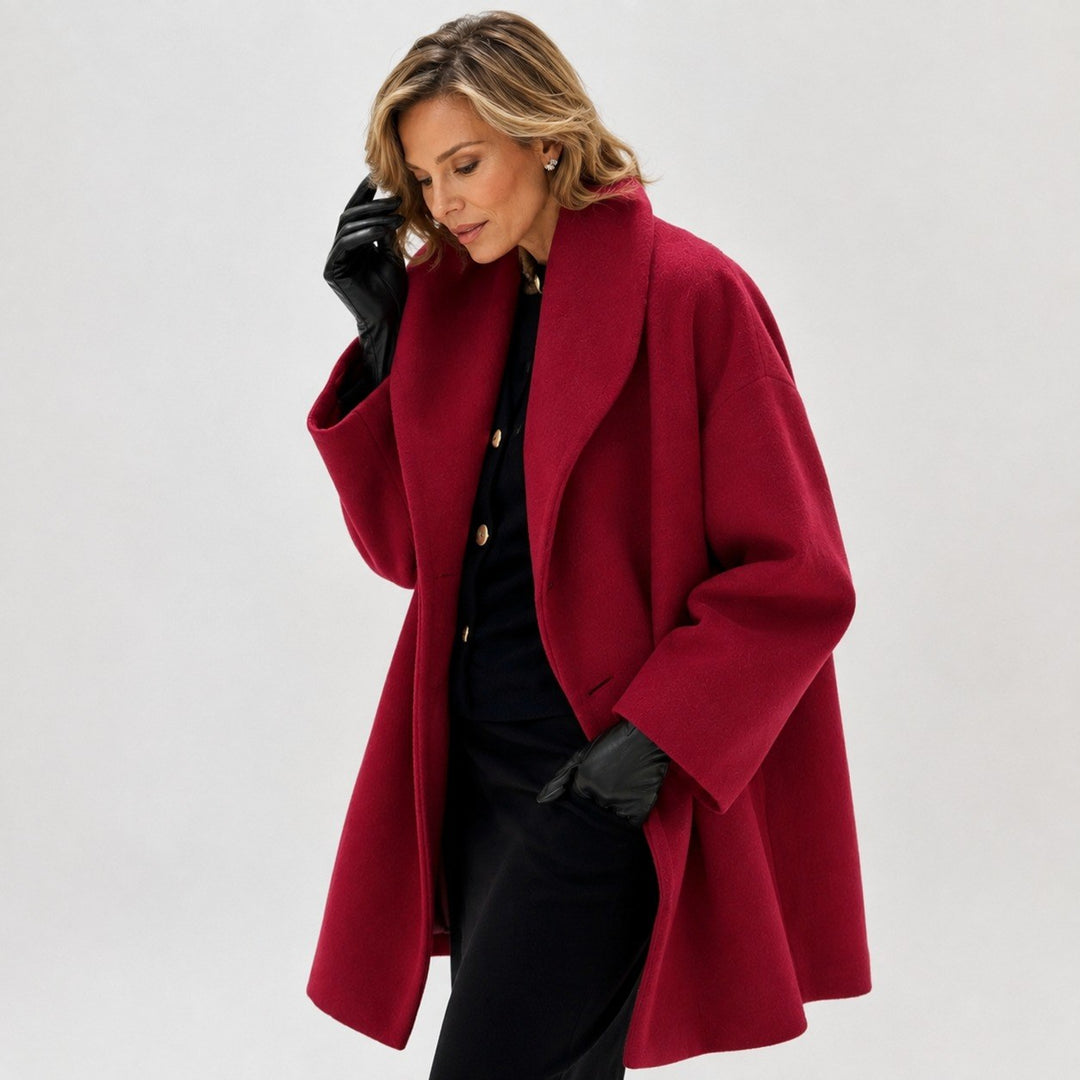 Cornelia — Winddichter Wintermantel aus Wolle für Damen mit Schalkragen, Das Modehaus Luzern