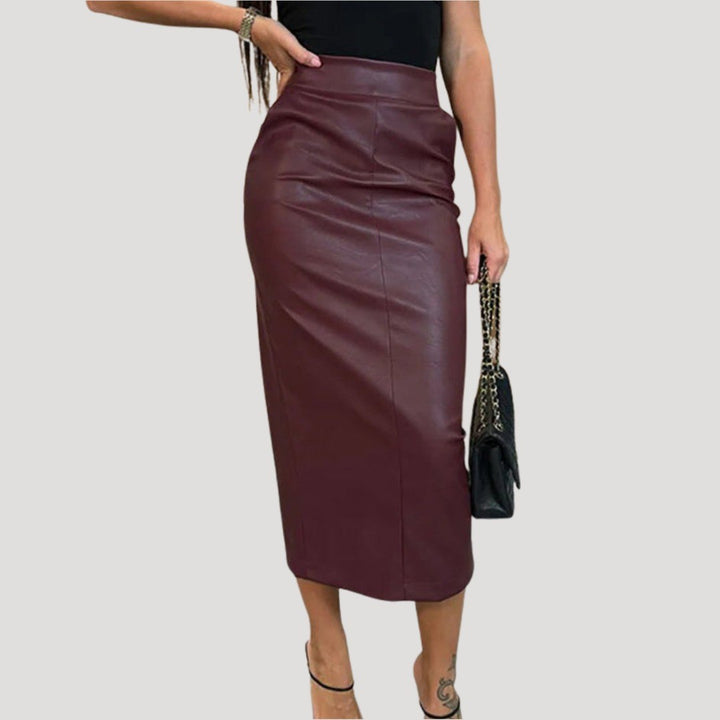 Elisa — Eleganter Bleistiftrock für Damen in Lederoptik mit hoher Taille, Das Modehaus Luzern