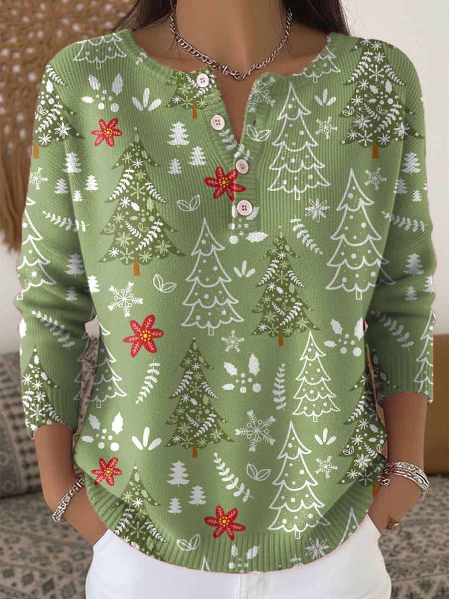 Eva — Kuscheliger Ugly Christmas Pullover aus Strick mit Knöpfen für Damen, Das Modehaus Luzern