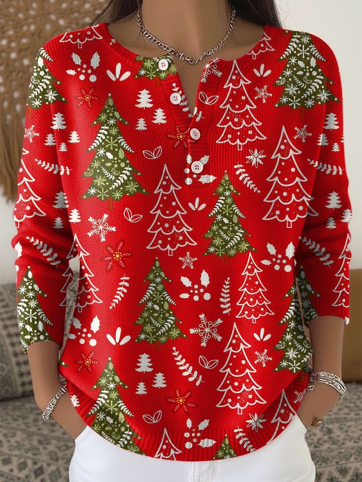 Eva — Kuscheliger Ugly Christmas Pullover aus Strick mit Knöpfen für Damen, Das Modehaus Luzern