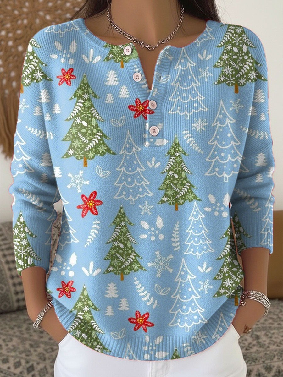 Eva — Kuscheliger Ugly Christmas Pullover aus Strick mit Knöpfen für Damen, Das Modehaus Luzern