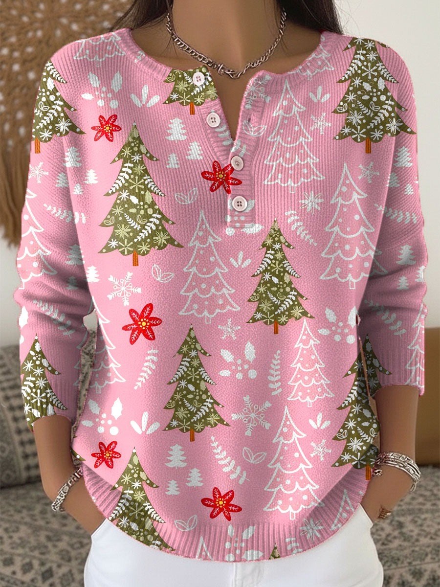 Eva — Kuscheliger Ugly Christmas Pullover aus Strick mit Knöpfen für Damen, Das Modehaus Luzern