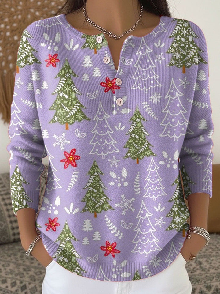 Eva — Kuscheliger Ugly Christmas Pullover aus Strick mit Knöpfen für Damen, Das Modehaus Luzern