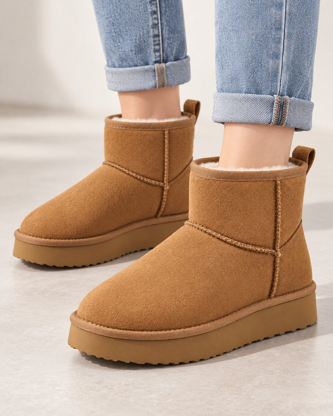 Eveline — Plateau Winterschuhe für Damen mit Fleecefutter in Velours-Optik, Das Modehaus Luzern