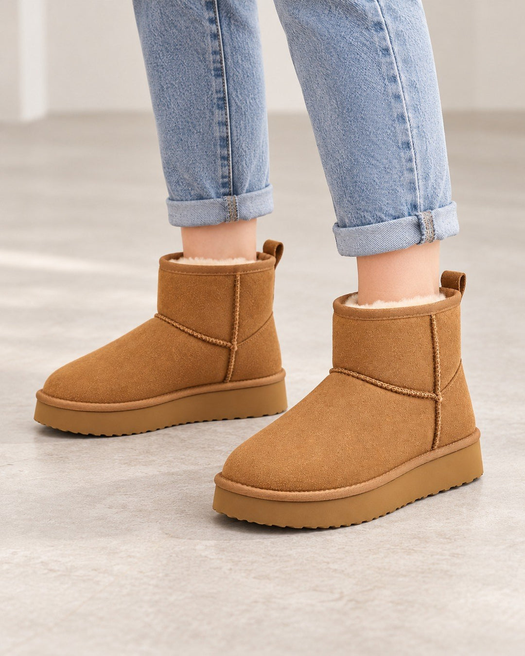 Eveline — Plateau Winterschuhe für Damen mit Fleecefutter in Velours-Optik, Das Modehaus Luzern