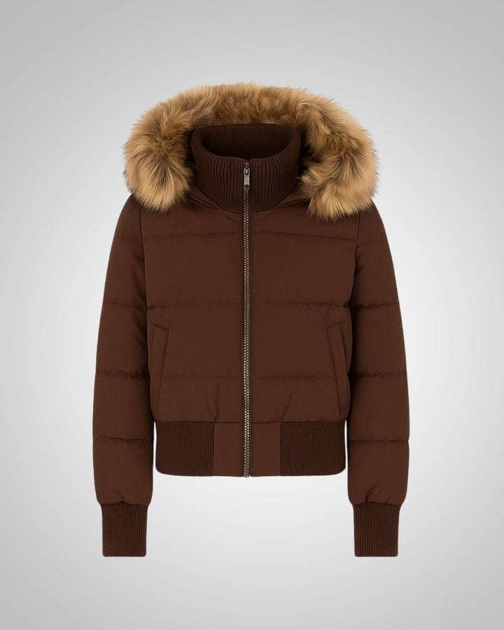 Frieda — Gesteppte Winterjacke mit Kunstfell-Kapuze und Bündchen für Damen, Das Modehaus Luzern
