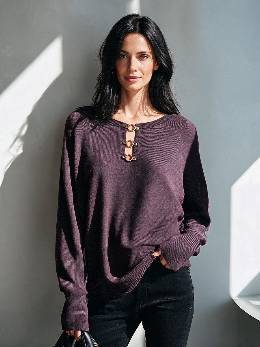 Hanna — Lockerer Strickpullover für Damen mit Rundhals aus Feinstrick, Das Modehaus Luzern