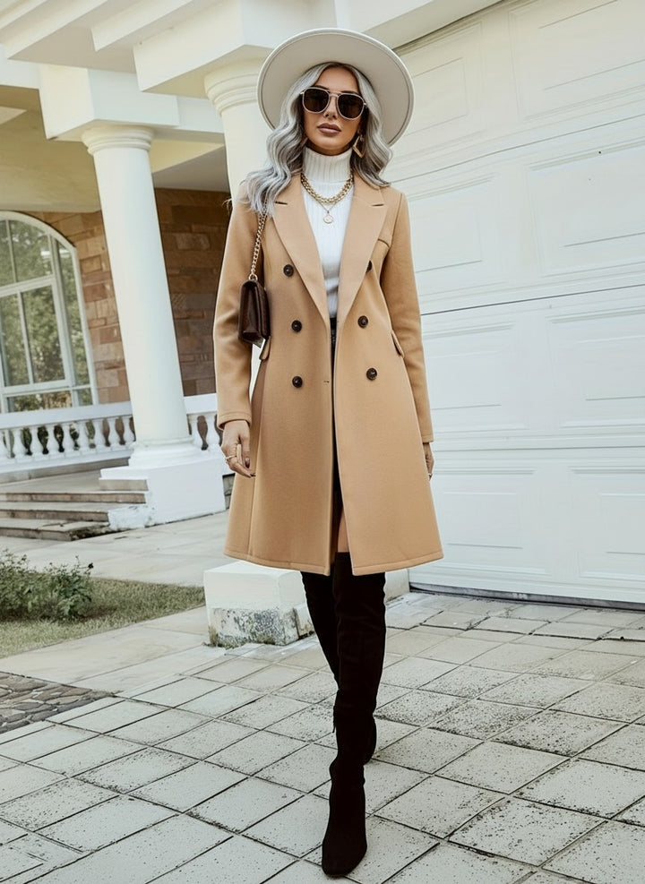 Hedwig — Eleganter zweireihiger Wintermantel mit Reverskragen für Damen, Das Modehaus Luzern