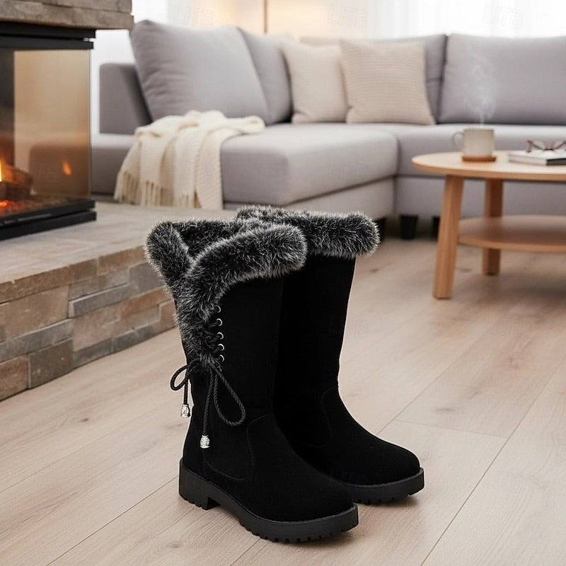 Helga — Kniehohe Winterstiefel für Damen mit Kunstfell und Profilsohle, Das Modehaus Luzern