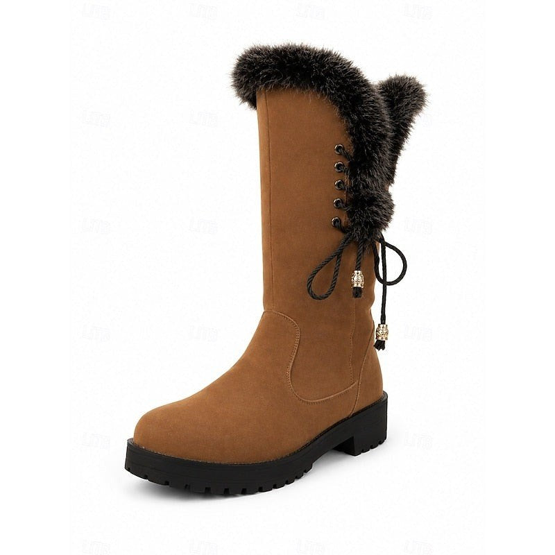Helga — Kniehohe Winterstiefel für Damen mit Kunstfell und Profilsohle, Das Modehaus Luzern