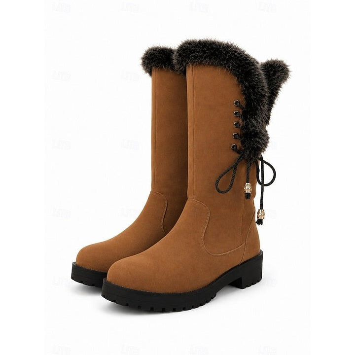 Helga — Kniehohe Winterstiefel für Damen mit Kunstfell und Profilsohle, Das Modehaus Luzern