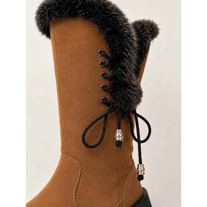 Helga — Kniehohe Winterstiefel für Damen mit Kunstfell und Profilsohle, Das Modehaus Luzern
