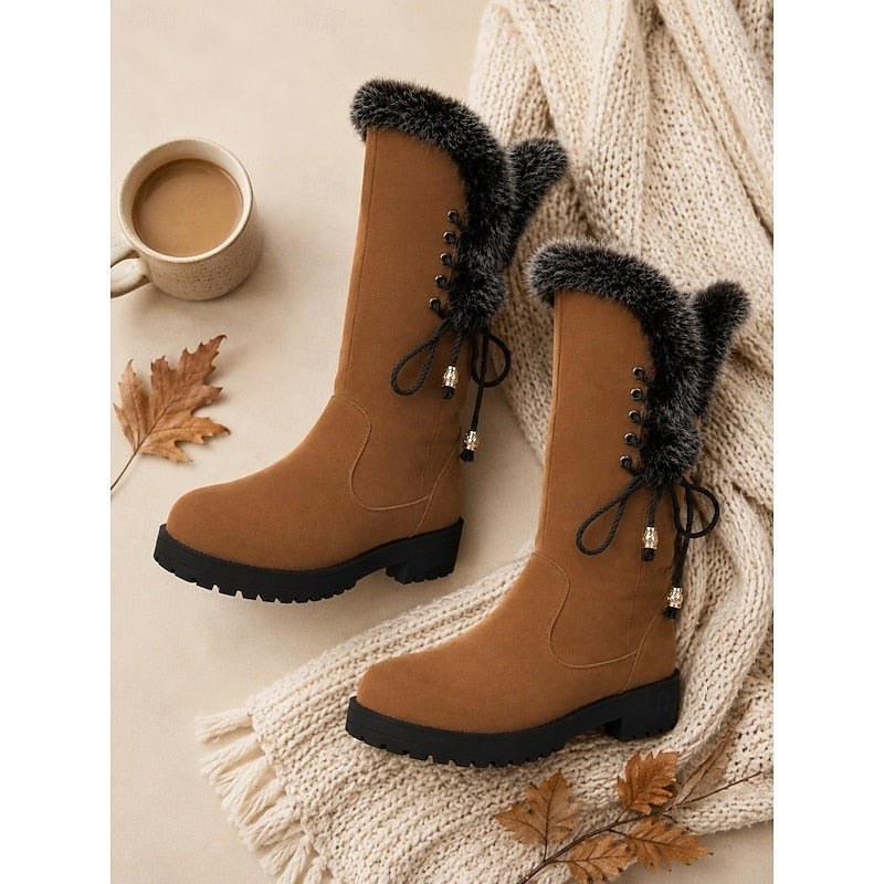 Helga — Kniehohe Winterstiefel für Damen mit Kunstfell und Profilsohle, Das Modehaus Luzern
