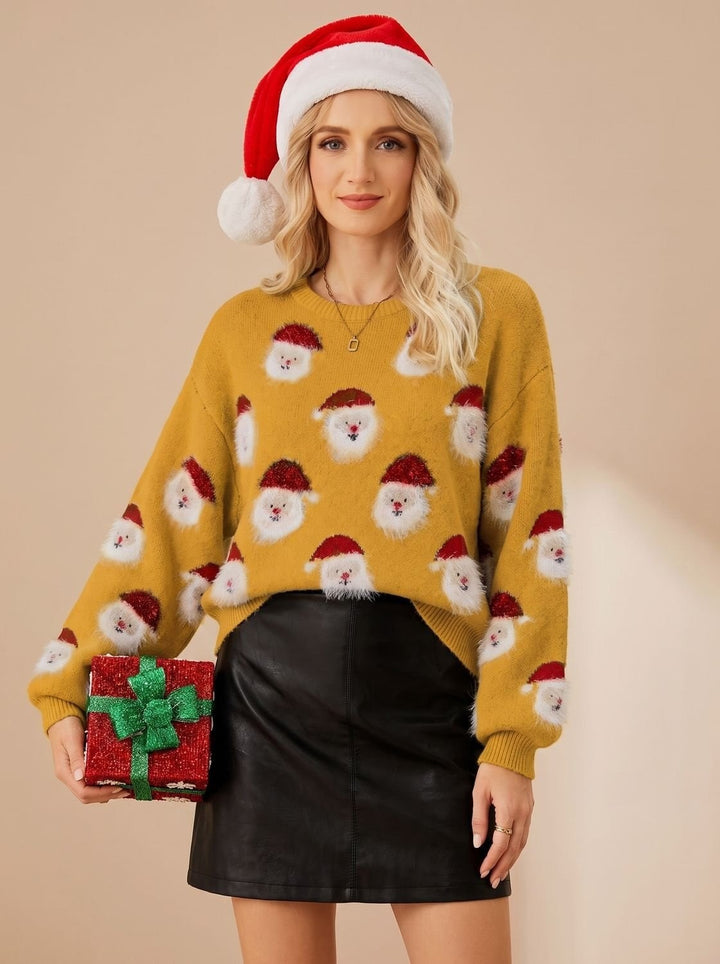 Ilse — Kuscheliger Oversize Weihnachtssweater für Damen mit Santa-Muster, Das Modehaus Luzern