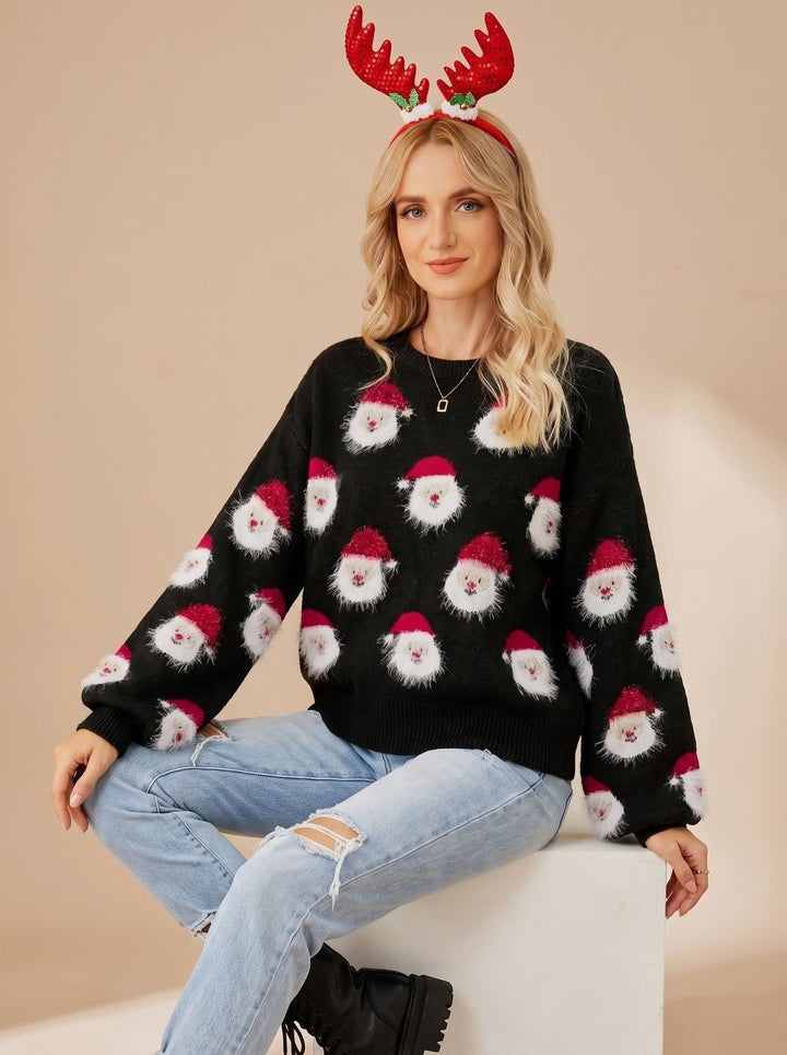 Ilse — Kuscheliger Oversize Weihnachtssweater für Damen mit Santa-Muster, Das Modehaus Luzern
