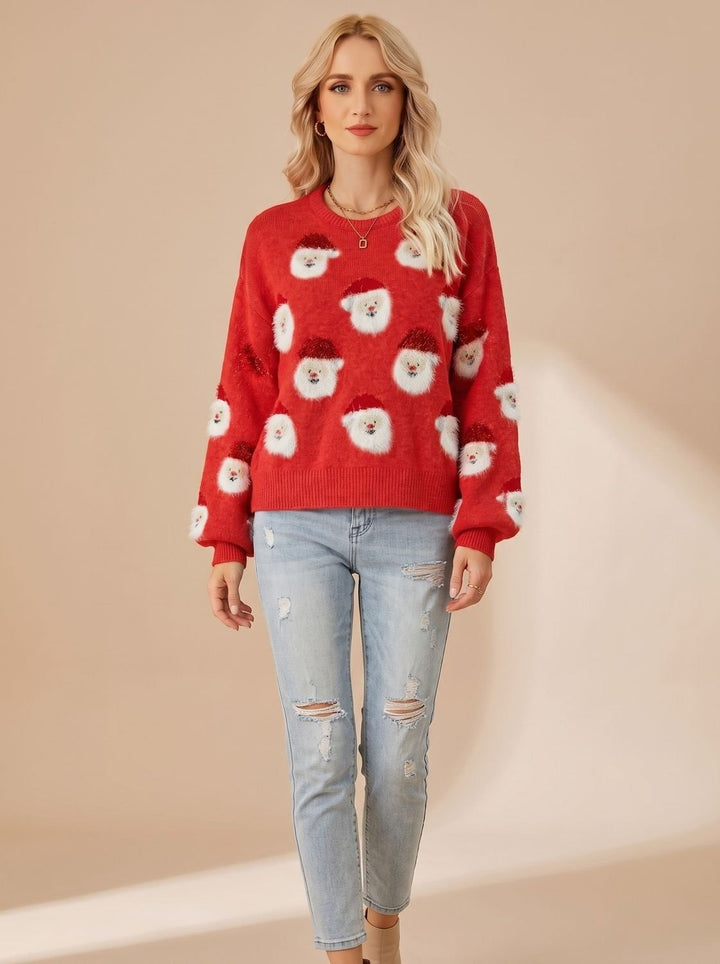 Ilse — Kuscheliger Oversize Weihnachtssweater für Damen mit Santa-Muster, Das Modehaus Luzern