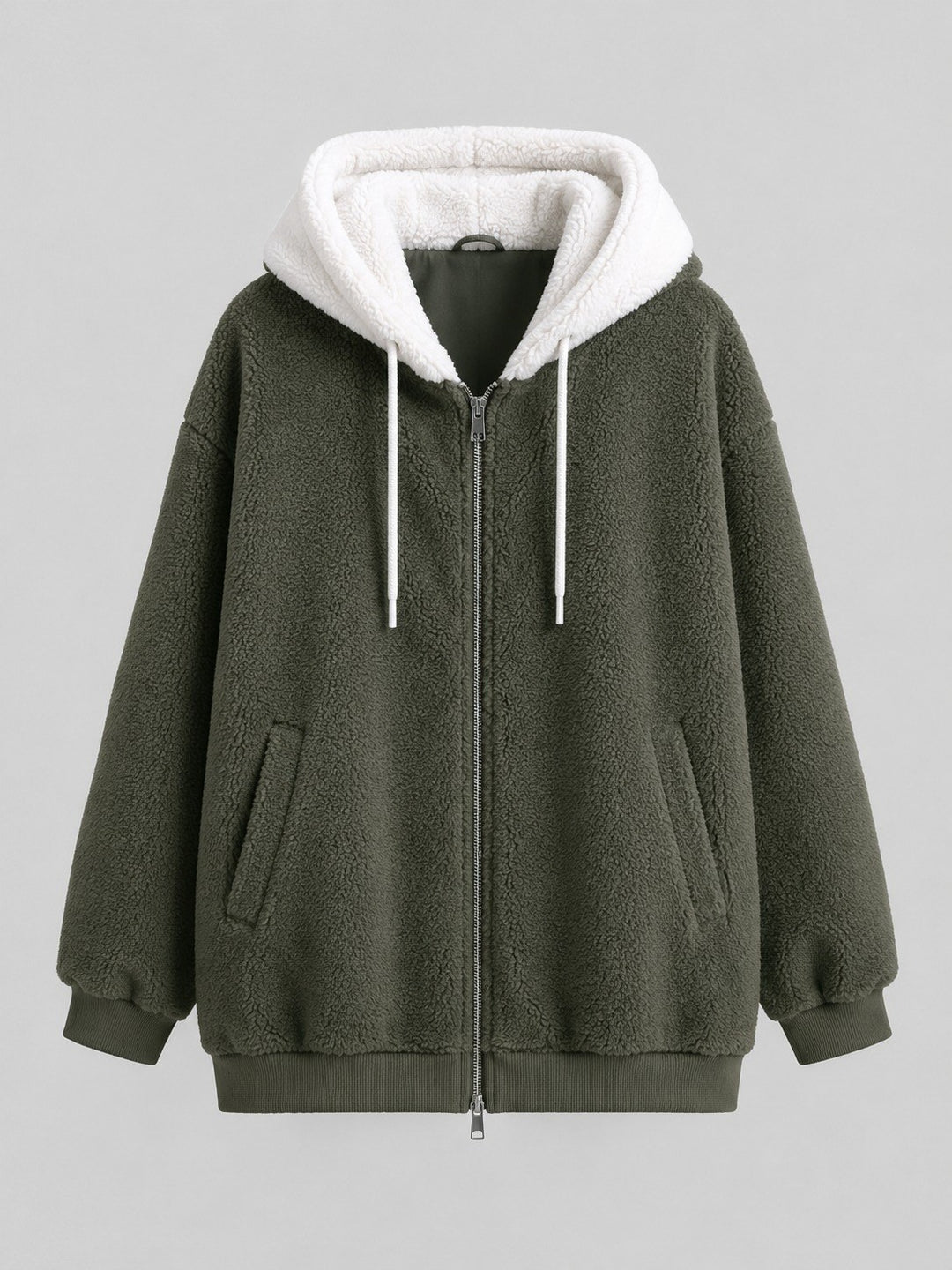Isabelle — Warme Fleecejacke für Damen mit Kapuze und Teddyfutter, Das Modehaus Luzern