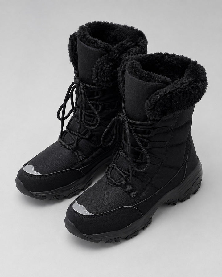 Janine — Warme gesteppte Winterstiefel für Damen mit Fellkragen, Das Modehaus Luzern
