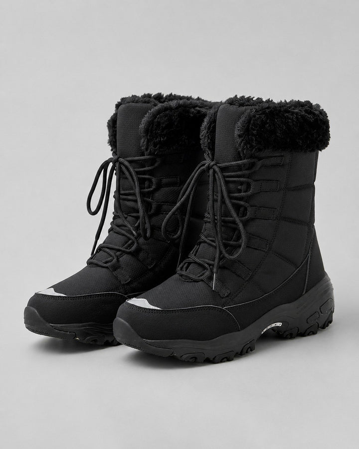 Janine — Warme gesteppte Winterstiefel für Damen mit Fellkragen, Das Modehaus Luzern