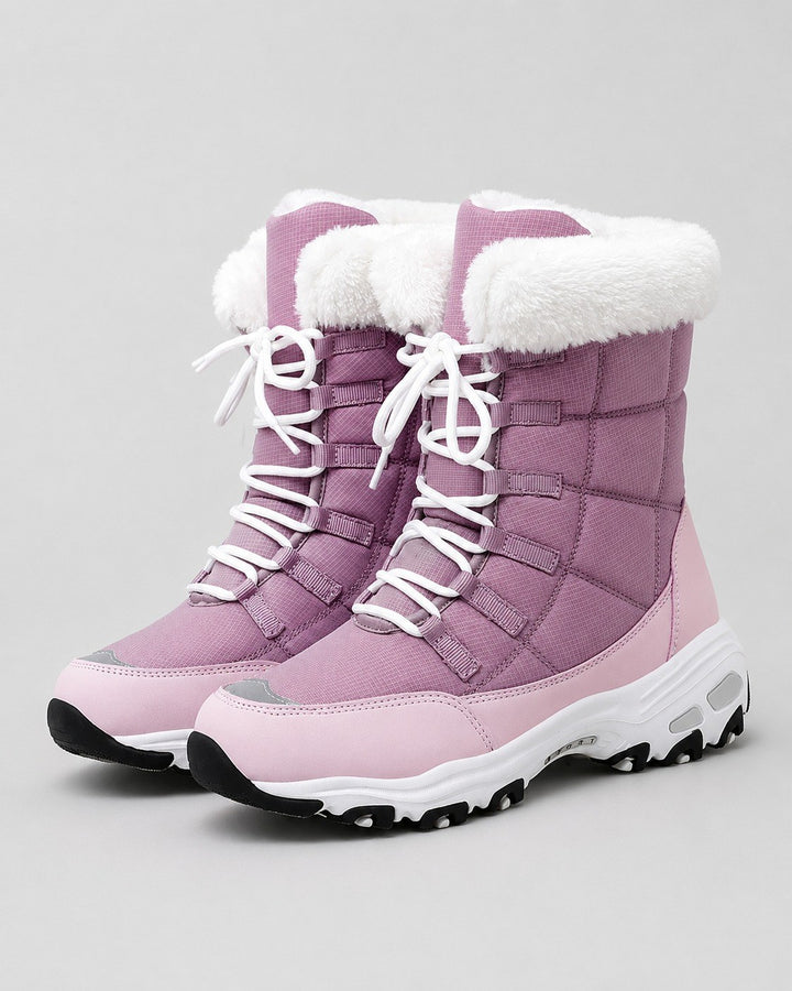 Janine — Warme gesteppte Winterstiefel für Damen mit Fellkragen, Das Modehaus Luzern